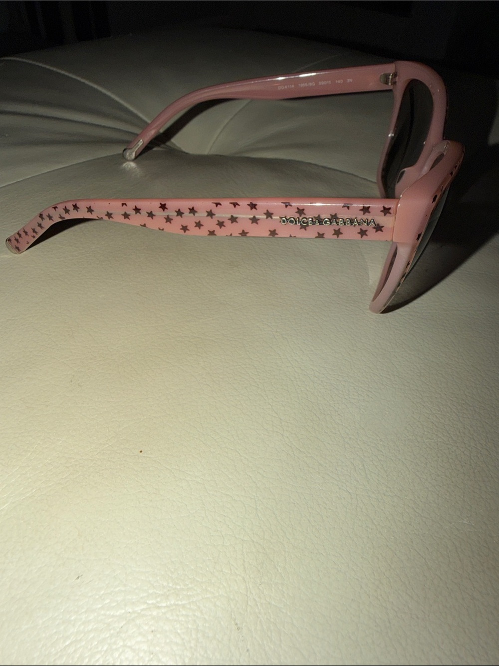Authentic Dolce & Gabbana Pink Star Pattern Cat-Eye Sunglasses - Picture 5 of 8